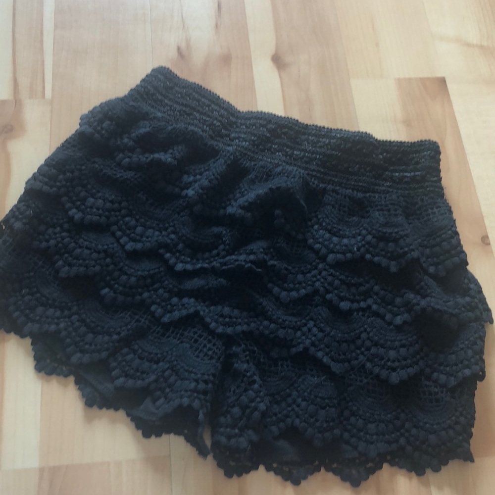 black shorts